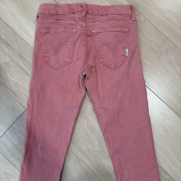 Mother The Looker Crop Jeans Women's 27 Red Pink Glam Boho Party New York - Picture 7 of 9